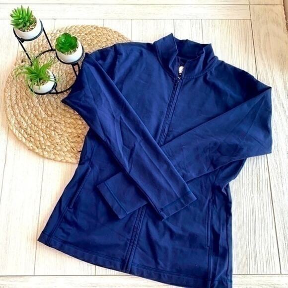 Rese Pilates Navy zip up jacket size small EUC - Picture 1 of 3